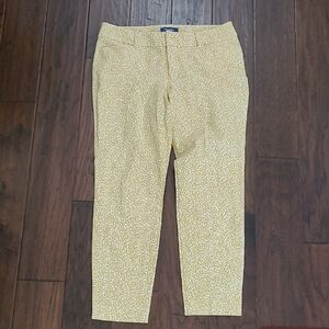 Old Navy Pixie Yellow & White Floral Ankle Pants size 8